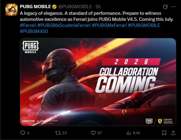 🔥 OFFICIAL: PUBG Mobile x Ferrari Collaboration Coming This July!